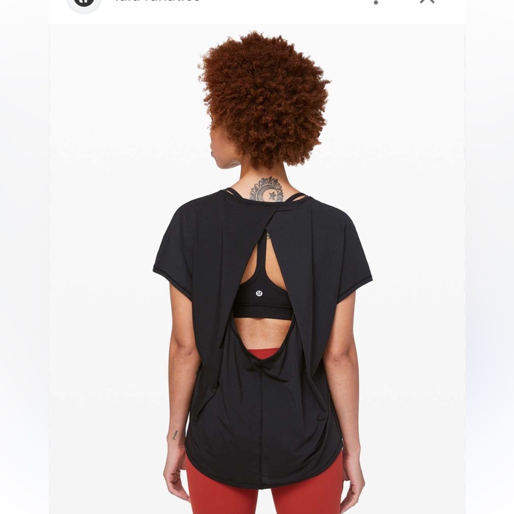 Lululemon Get Set Short Sleeve size Large in black